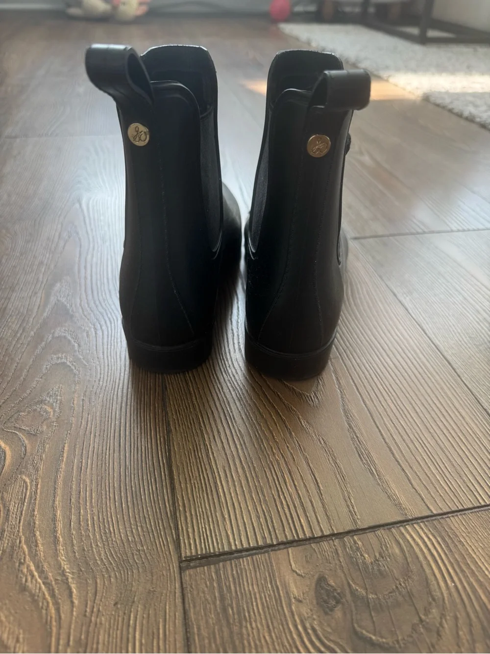 Sam Edelman Black Chelsea Ankle Rain Booties